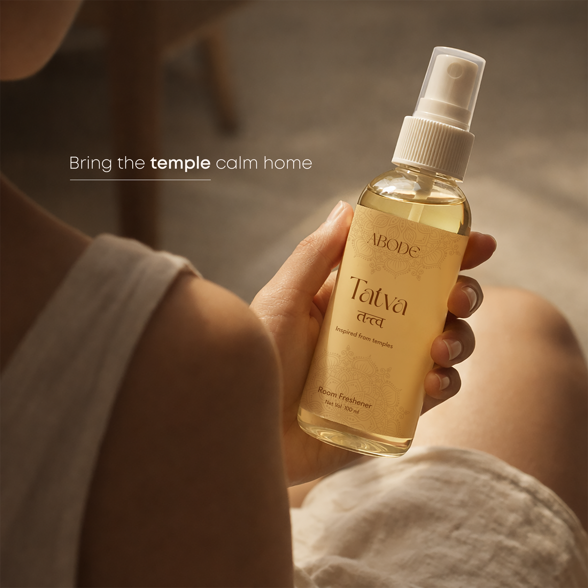 ABODE Tatva™ Room Freshener Spray (100ml) | Sacred Temple Fragrance | Spiritual & Calming Aroma